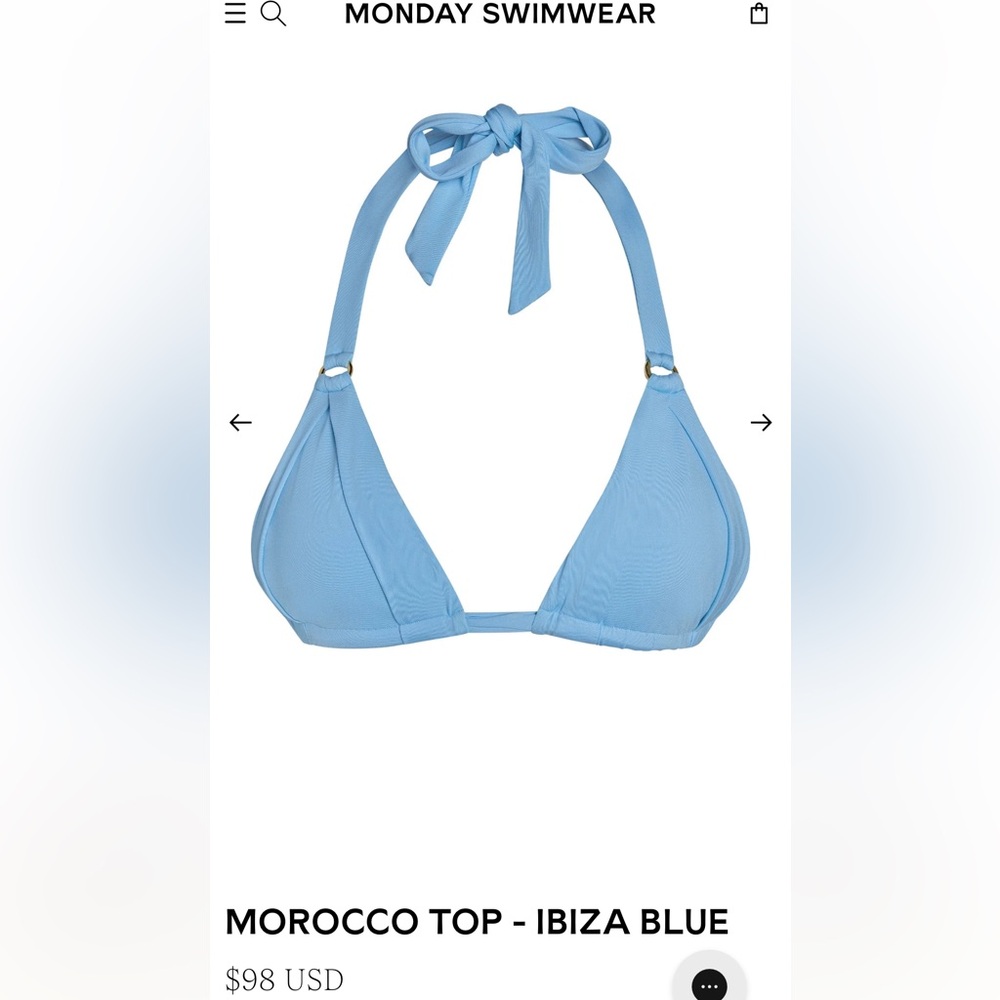 Monday Swimwear Ibiza Blue Morocco top and Palma bottom - Picture 2 of 7